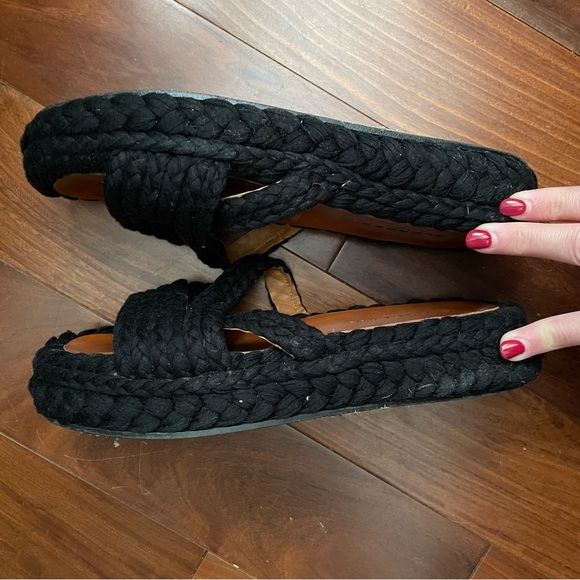 Clergerie Paris black raffia platform slides size 38 - Picture 2 of 5